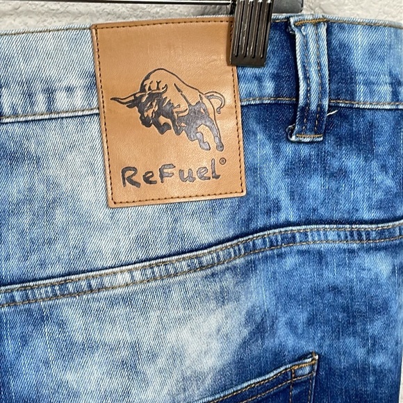 Refuel Denim Faded Acid Wash Jeans Blue Sz 46x32 - Picture 4 of 10